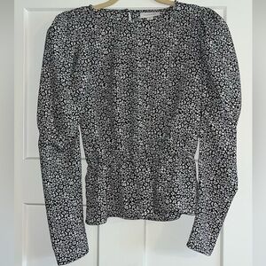 Topshop black and white blouse